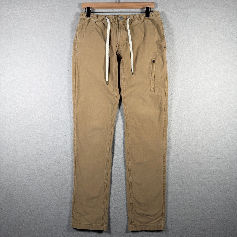 Vuori Mens Ripstop Climber Pants Tan Khaki Size M 30x32 Drawstring V412